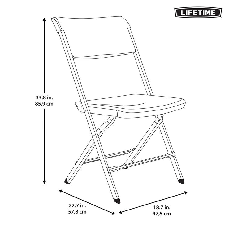 Lifetime Bypass Commercial Grade Folding Chairs, 4 Pack