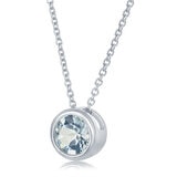 Aquamarine Birthstone Pendant, 14ct White Gold