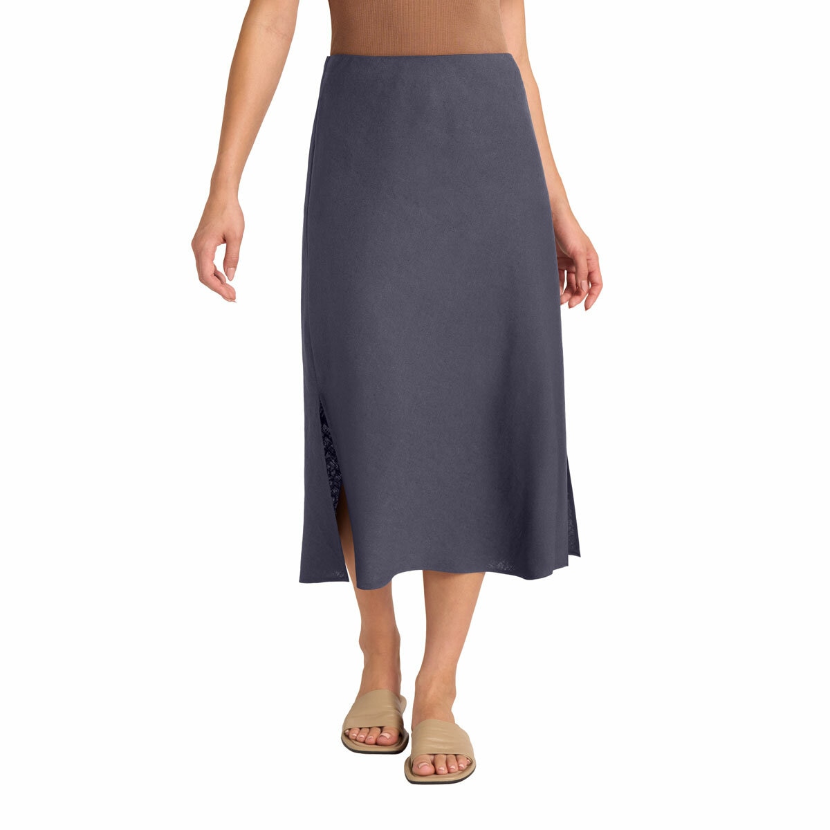 Matty M Women's Linen Skirt in Navy