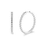 4.95ctw Round Brilliant Cut Diamond Inside Out Hoop Earrings, 14ct White Gold