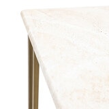 Gallery Moderna White Faux Travertine Sofa Table