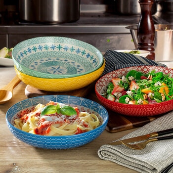Signature Housewares Stoneware Serving Bowls, 4 Piece