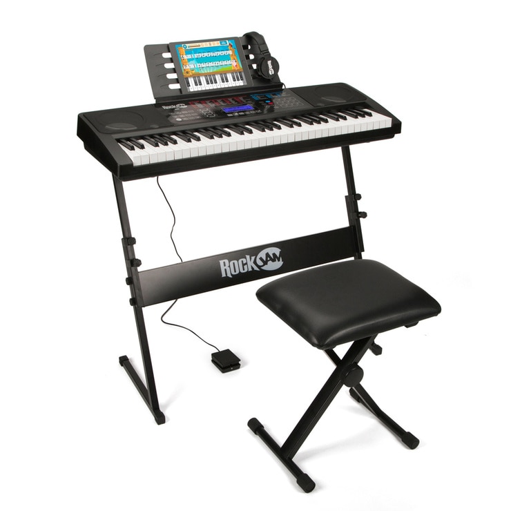 RockJam RJ761, Portable Keyboard Bundle in Black Costco UK