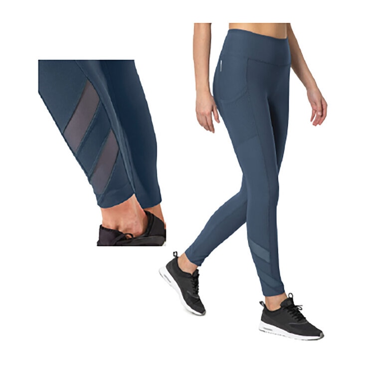 Mondetta Active High Waisted Active Tight with Mesh in Blue - Extra Large