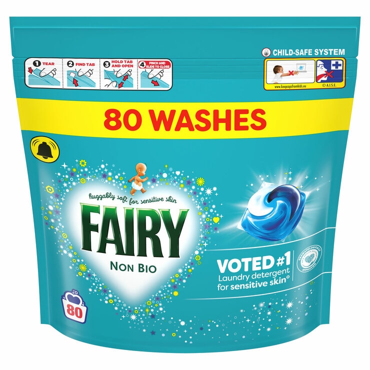 Fairy Non Bio 4 in 1 Pods, 80 Wash