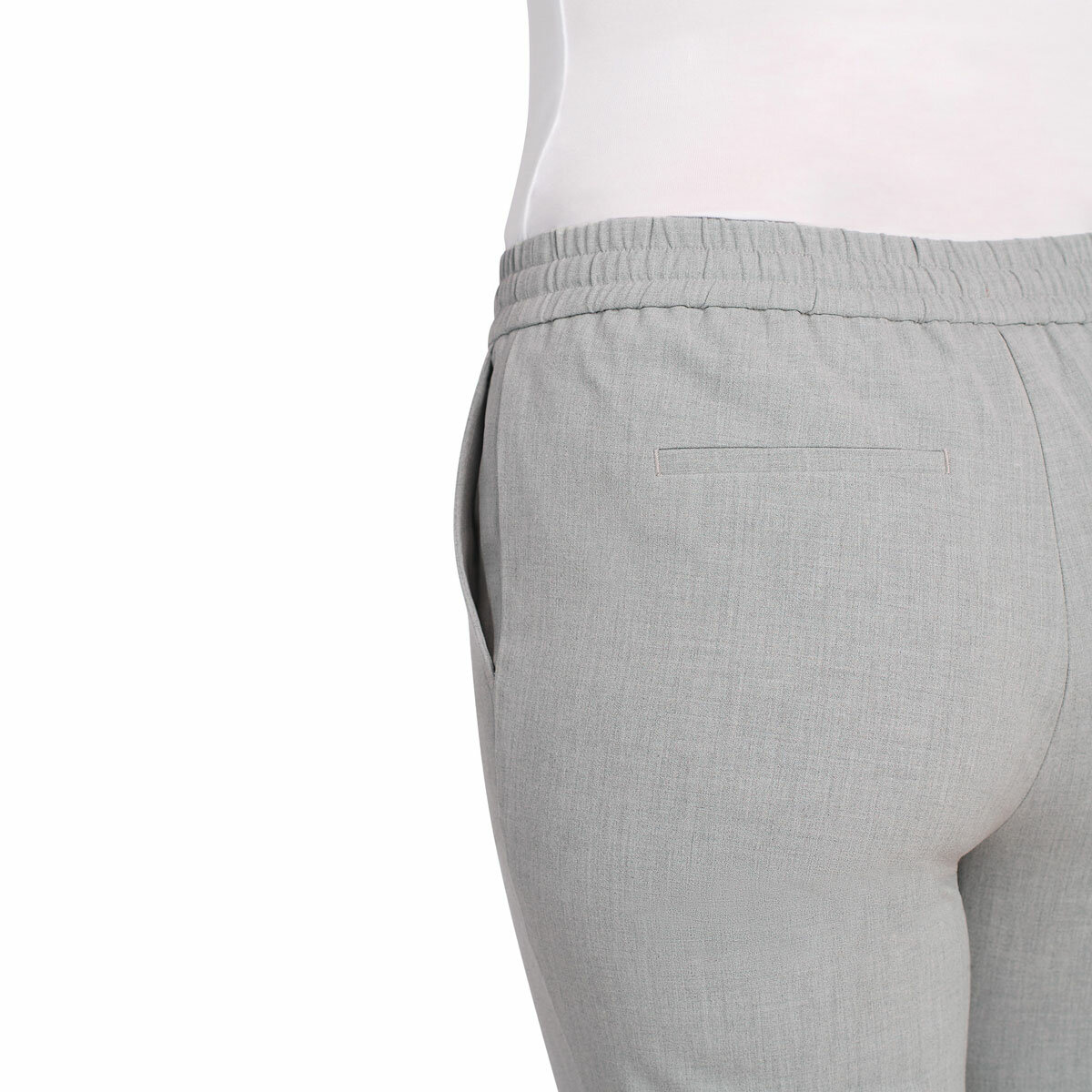 Hilary Radley Ladies 4 Way Stretch Pull On Pant in Heather Grey