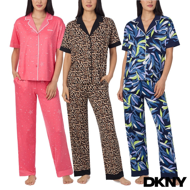 DKNY Ladies Notch Collar 3 Piece PJ Set DKNY Ladies Notch Collar 3 Piece PJ Set