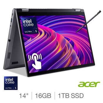 Acer Aspire Spin, Intel Core Ultra 5, 16GB RAM, 1TB SSD, 14 Inch Converitble 2 in 1 Laptop, NX.J3JEK.003