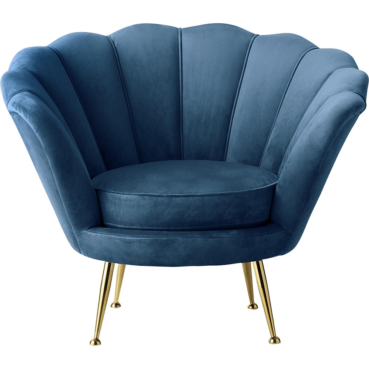 Genoa Inky Blue Velvet Armchair