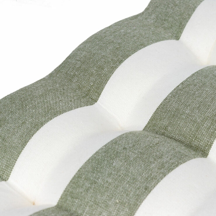 Yard Hayle Green Striped Indoor Outdoor Seat Pad 2 Pack, 40 x 40 cm