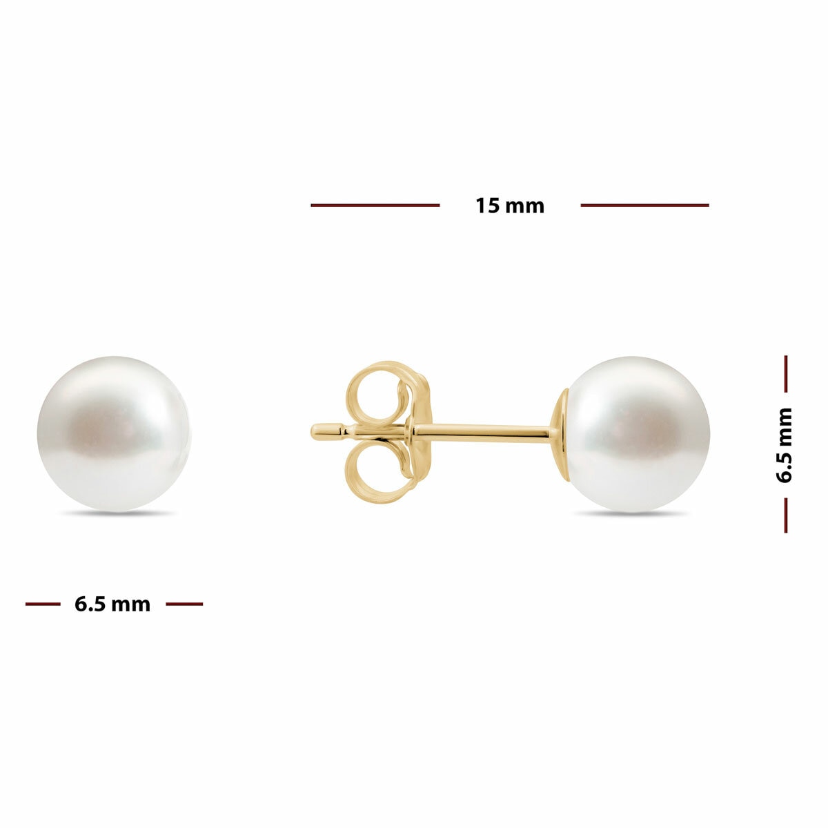5-7mm Cultured Freshwater White Pearl Earring & Necklace Set, 14ct Yellow Gold 5-7mm Cultured Freshwater White Pearl Earring & Necklace Set, 14ct Yellow Gold