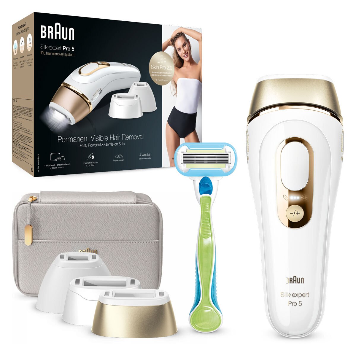 Braun Silk Expert Pro 5 IPL Hair Removal White & Gold, PL... Braun Silk Expert Pro 5 IPL Hair Removal White & Gold, PL...