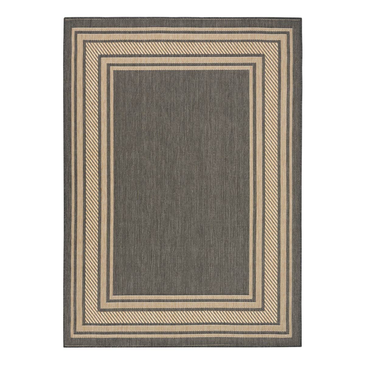 Nourison Horizon Border Indoor / Outdoor Rug in 2 Sizes, Charcoal