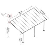 Palram Feria 3 Patio Cover in Grey line drawing