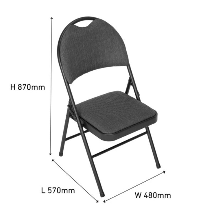 Star Elite High Back Padded Fabric Folding Chairs, 4 Pack