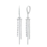 1.04ctw Diamond Dangle Earrings, 18k White Gold