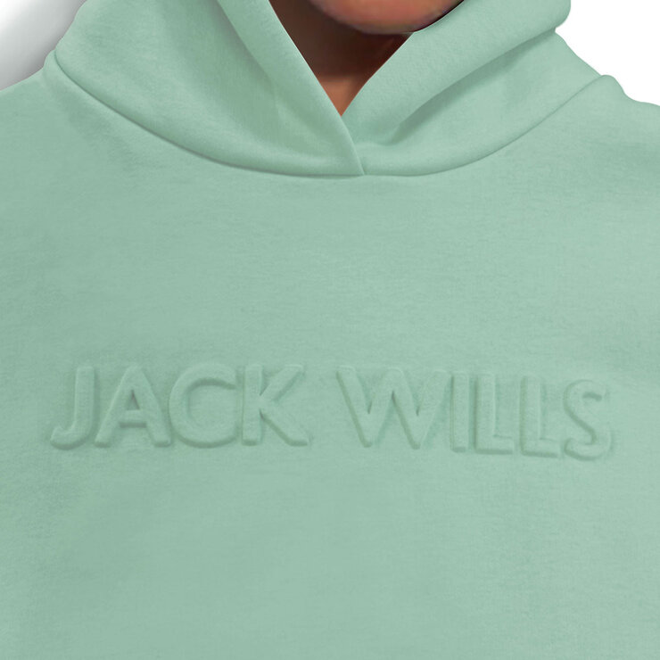 Jack Wills Ladies Embossed Logo Hoody in Mint