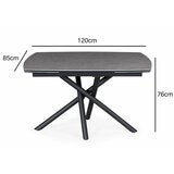 Indus Valley Skylar Ceramic Extending Dining Table + 6 Grey Chairs, Seats 6-8