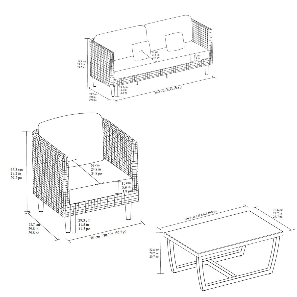 Agio Volos 4 Piece Deep Seating Patio Set + Cover