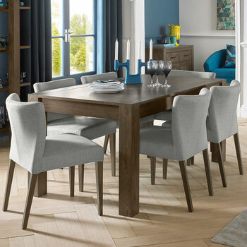 Bentley Designs Milan Dark Oak Extending Dining Table + 6 Chairs, Seats 6-8