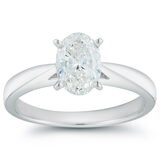 1.0ct Oval Cut Diamond Solitaire Ring, Platinum