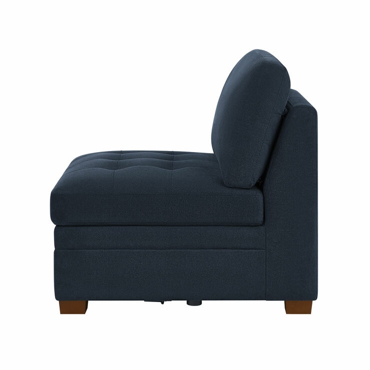 Tisdale Armless Piece Blue_White Background