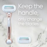 Gillette Venus Deluxe Smooth Sensitive Razor, Metal Handle & 8 Blades