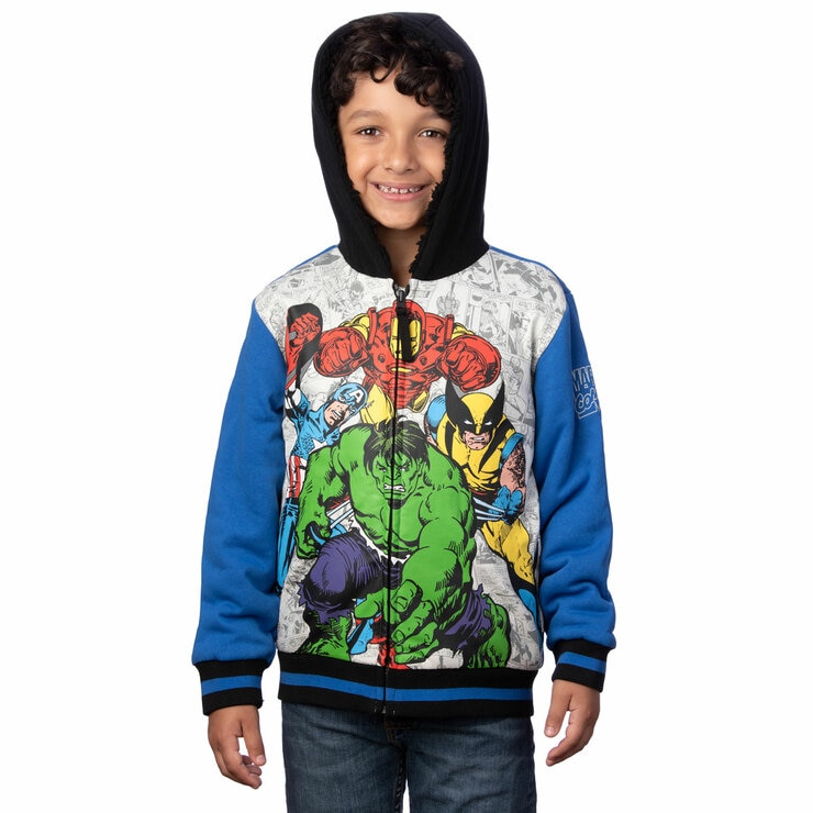 Character Kids Plush Hoodie in Marvel