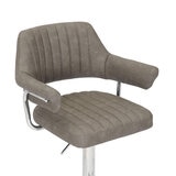 Cortez Grey Faux Leather Bar Stool, 2 Pack