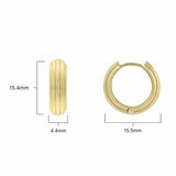 14ct Yellow Gold Fluted Textured Hoop Earrings