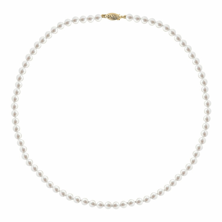 5-7mm Cultured Freshwater White Pearl Earring & Necklace Set, 14ct Yellow Gold 5-7mm Cultured Freshwater White Pearl Earring & Necklace Set, 14ct Yellow Gold