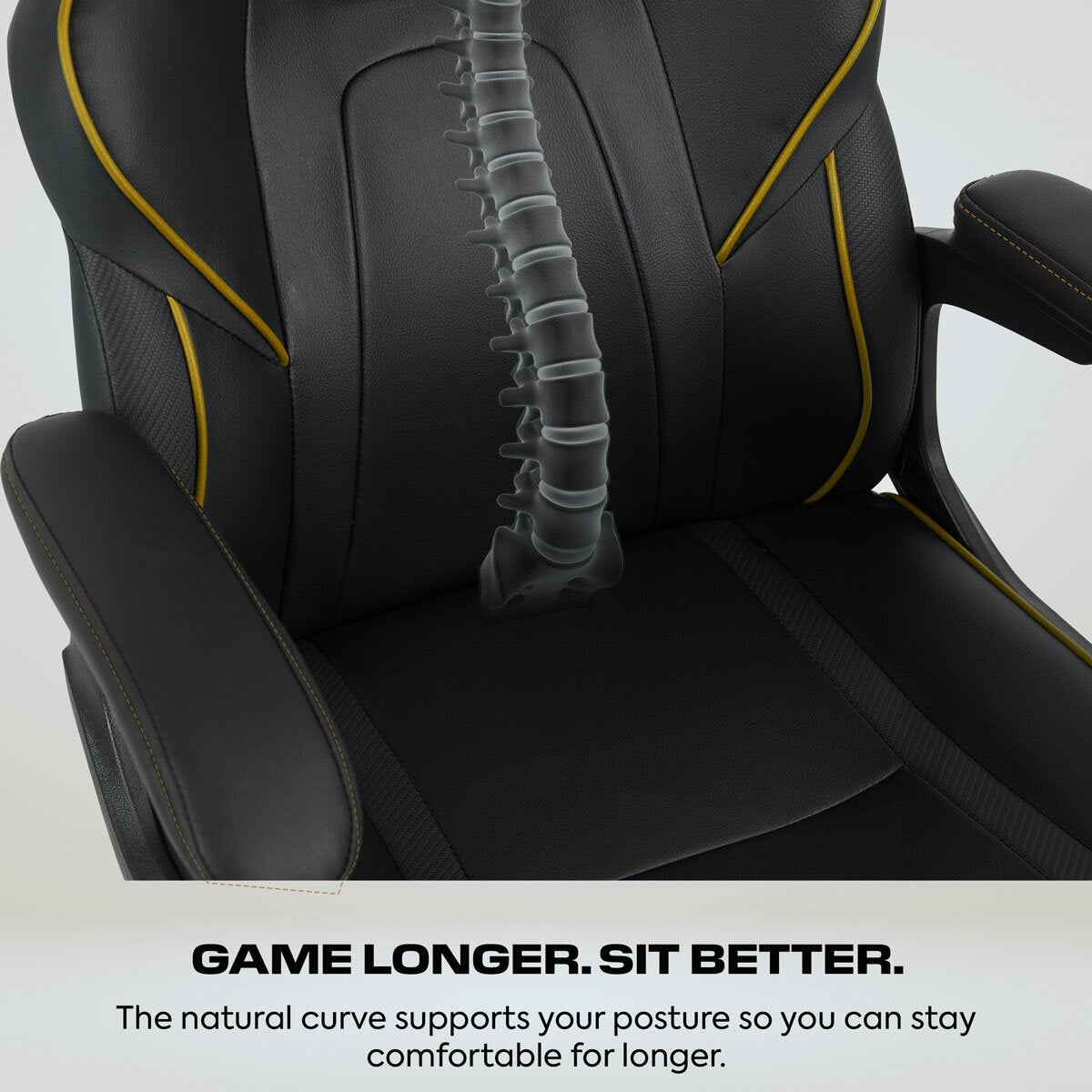 X Rocker Mythos Mid-Back Gaming Chair, Black/Gold