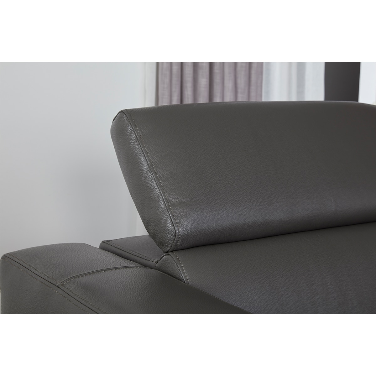 Gilman Creek Redland Dark Grey Leather Reclining Sectional Sofa with