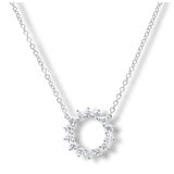0.49ctw Round Brilliant Cut Diamond Circle Pendant, 18ct White Gold