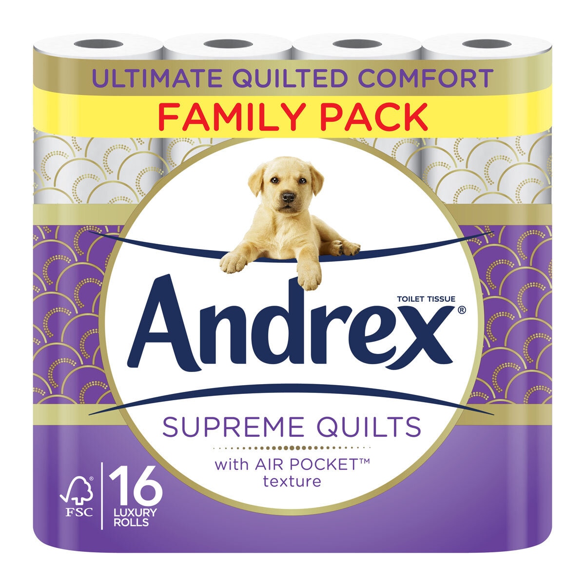 andrex toilet tissue supreme quilts 16 rolls