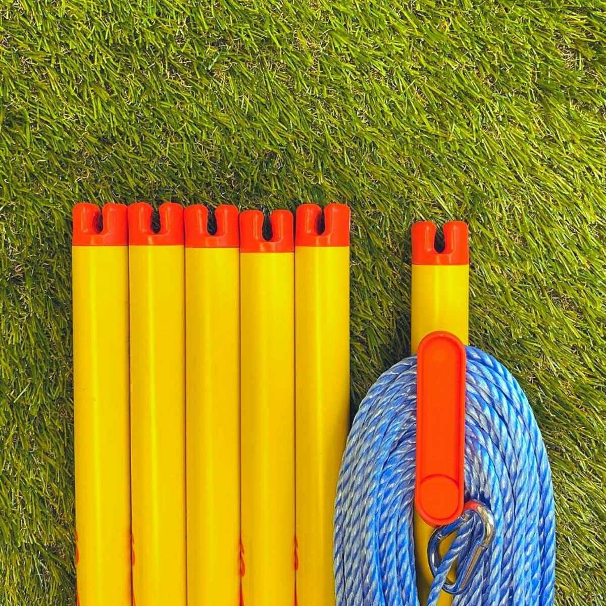 Lifestyle image showing the poles and rope