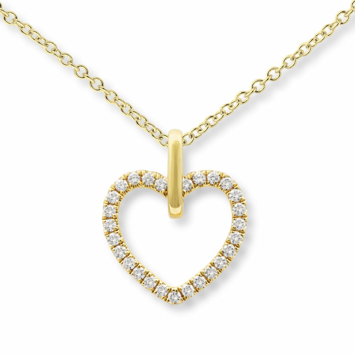 0.20ctw Brilliant Cut Diamond Heart Pendant, 18ct Yellow Gold