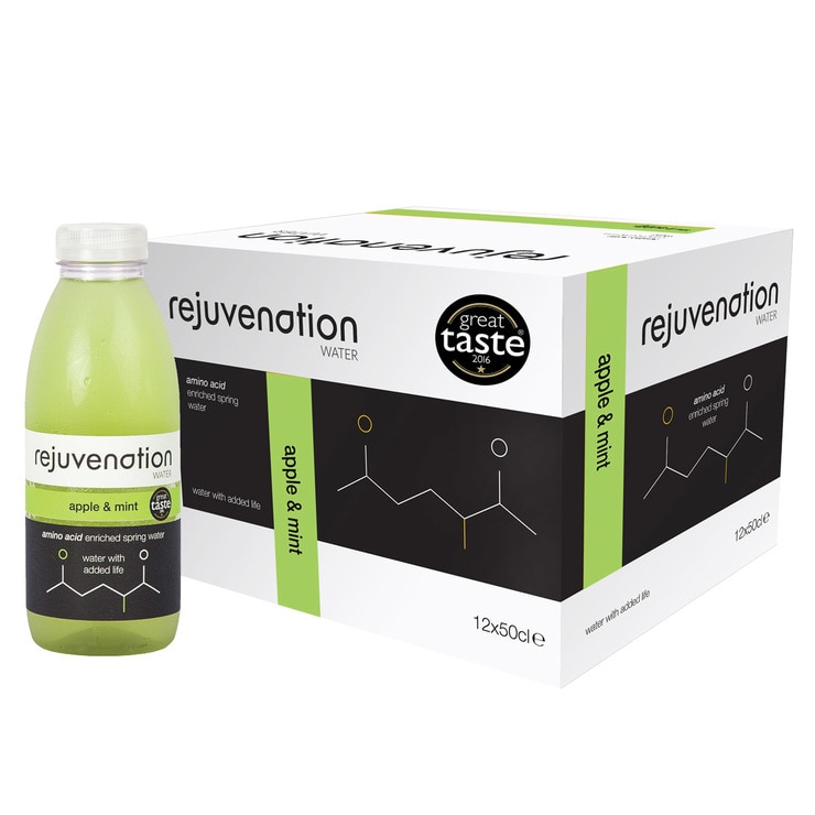 Rejuvenation Water Apple & Mint Amino Acid Enriched Spring Water, 12 x