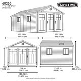 Lifetime 11ft x 18ft 6" (3.3 x 5.6m) Outdoor Storage Shed with Tri-Folding Door - Model 60236