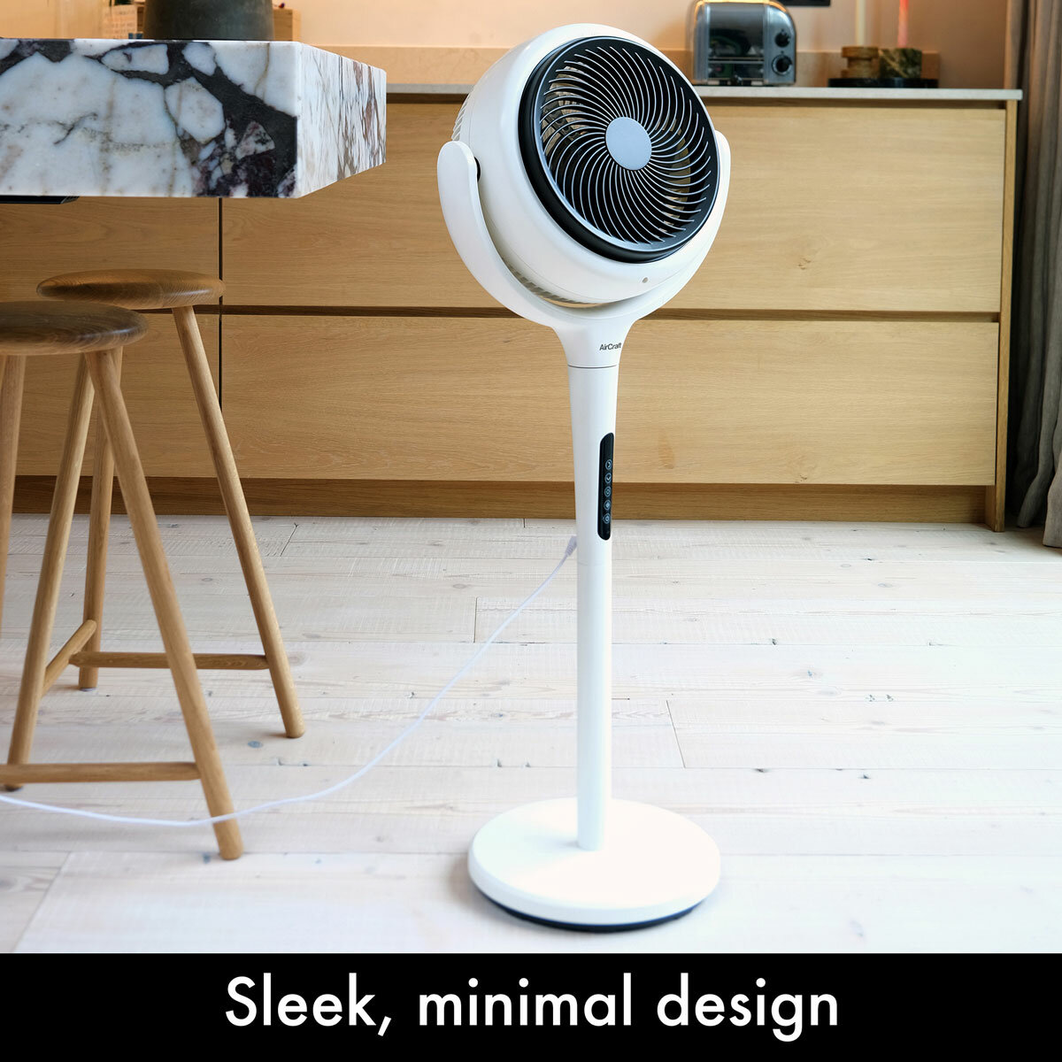 Lifestyle image of  the fan with sleek and minimal design