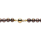 9-5mm Cultured Freshwater Black Graduated Pearl Necklace, 18ct Yellow Gold