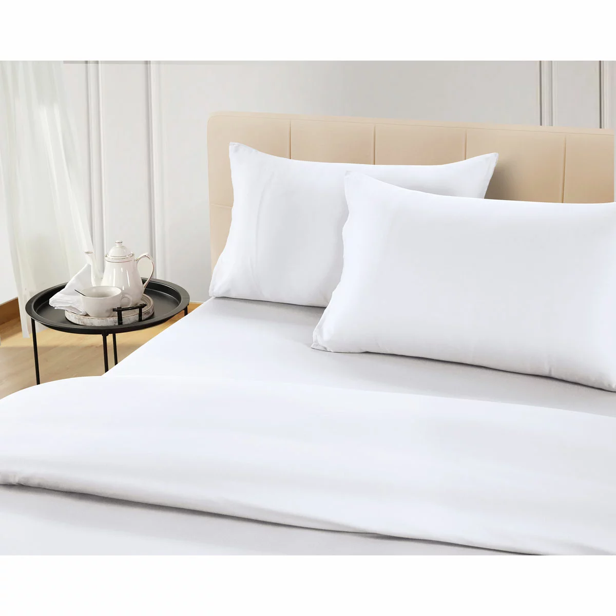 Ensemble de couette Welhome 500 fils en coton mélangé lyocell en 3 couleurs, double - Photo 15/15