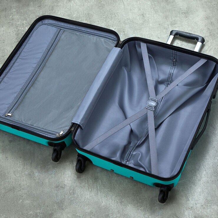 Rock Byron 3 Piece Hardside Luggage Set in Aqua Rock Byron 3 Piece Hardside Luggage Set in Aqua