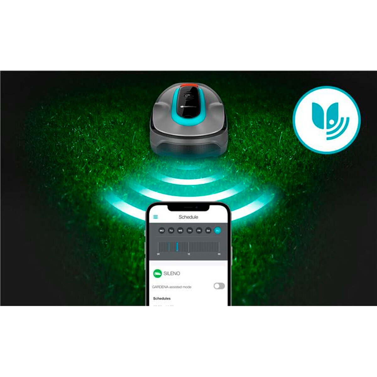 Gardena Sileno Life Smart Robotic Lawn Mower + Charging Station (1,000m² Cutting Area)
