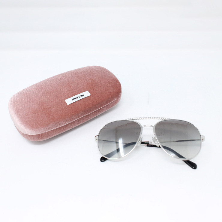 Miu Miu Silver Sunglasses with Grey Lenses, 53VS 1BC-500 | Costco UK