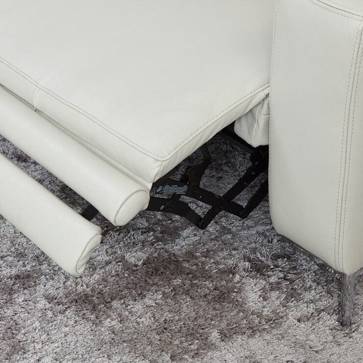 Kuka Redland Grey Leather Power Reclining Sectional Sofa Costco UK