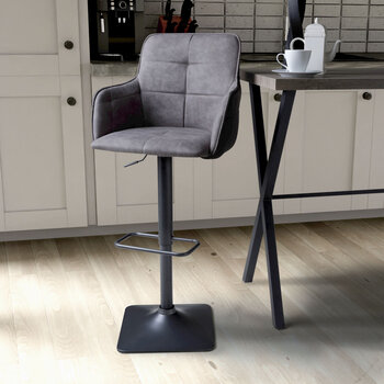 Orion Light Grey Fabric Bar Stool, 2 Pack