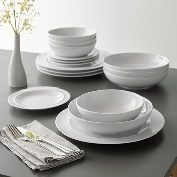 Denby White 16 Piece Porcelain Dinnerware Set