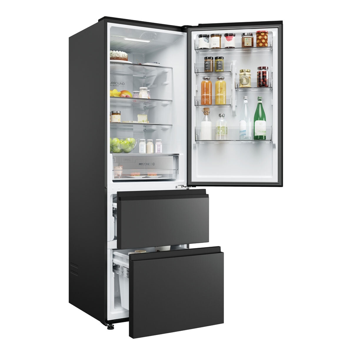 Haier HTW3618ENPB Series 3 Fridge Freezer, E Rated in Slate Black