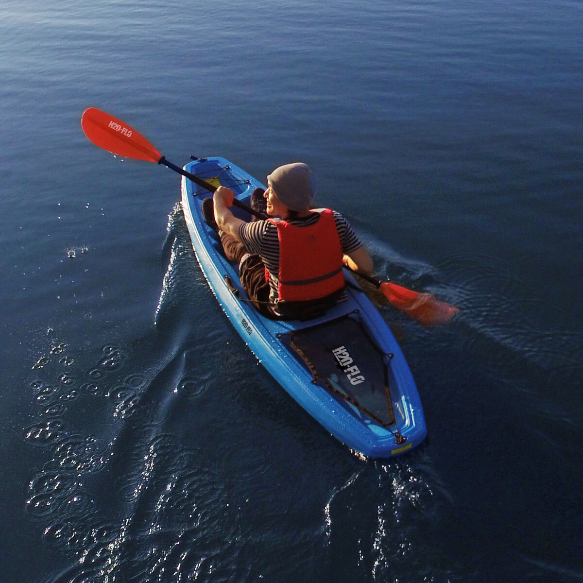 H20 FLO 9ft 266cm Sit On 1 Person Kayak with Paddle C